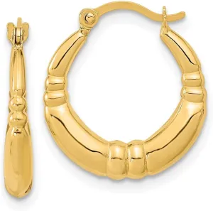 margin complement logical oliver Earrings - 18mm x 16mm Solid Real 14k Yellow Gold Hoop 