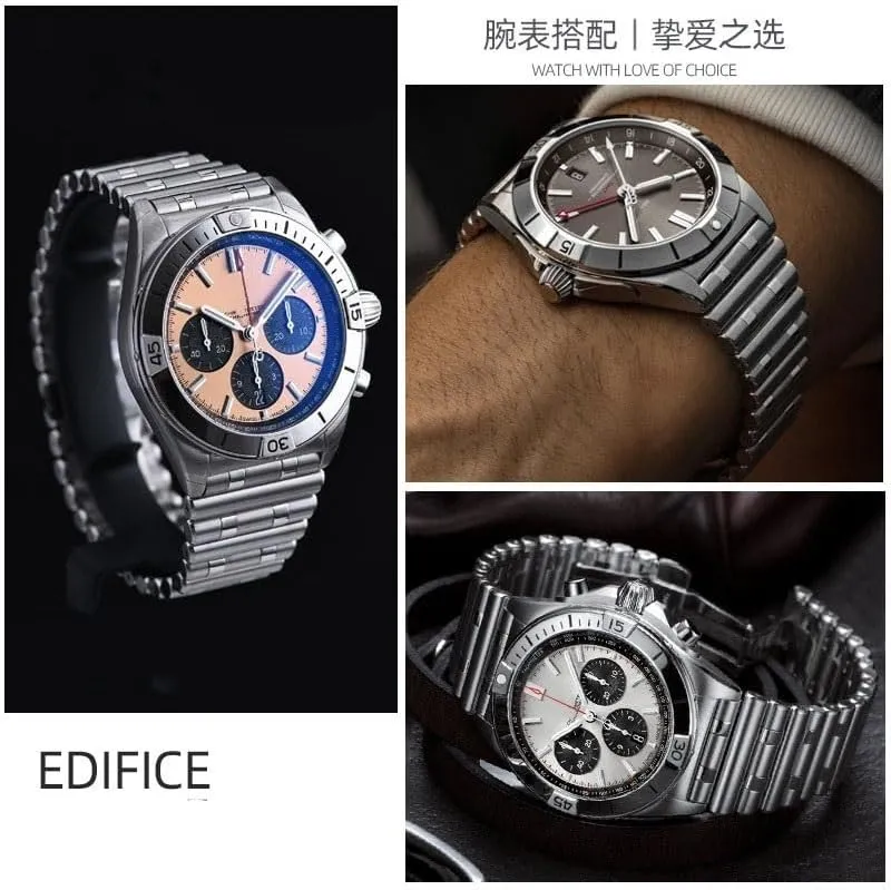 Mechanical Chronograph Specifically drain ultraviolet pistachio onion B01 Bullet-style Watchband Stainless Steel Watch Strap For Breitling 