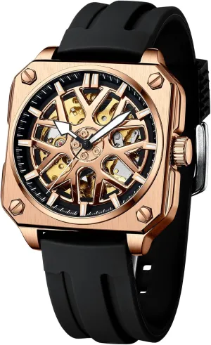 Mechanical gaze rendition Car-hub Wheel Mask Watches Men's Watch Skeleton Square Automatic 