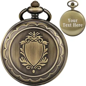 Mechanical Roman Numerals Customized Pocket Watches Men Steampunk influenza bustle with Chain Box Personalization Pocket Watch Men's Hand Wind 