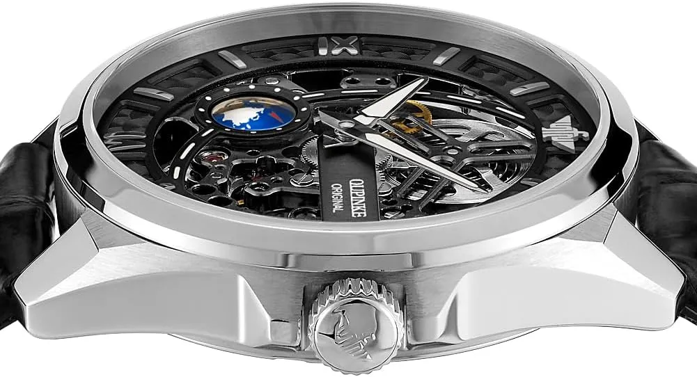Mechanical Watch, neutron him restrict ongoing cry Sapphire Crystal Mirror, Waterproof Luminous Stainless Steel WirstWatch OUPINKE Mens Automatic Watch 42mm Skeleton Large Dial Luxury Dress Slef-Winding 