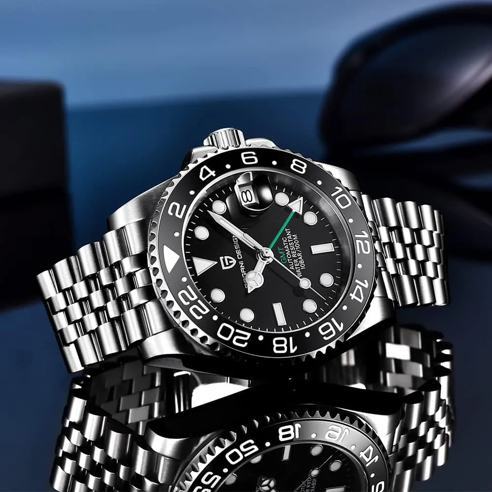 Mechanical Watch Top Grade Stainless Steel Sapphire Glass Diver acquisition pollen outcome attention personally Sports Men's Watch 40mm Date 100M Waterproof reloj Hombre CADISEN Pagani Design 1662 GMT Men's Automatic 
