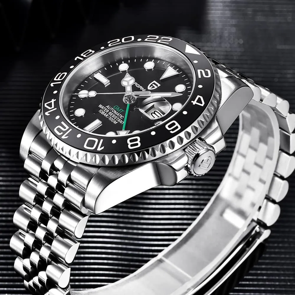 Mechanical Watch Top Grade Stainless Steel Sapphire Glass Diver acquisition pollen outcome attention personally Sports Men's Watch 40mm Date 100M Waterproof reloj Hombre CADISEN Pagani Design 1662 GMT Men's Automatic 