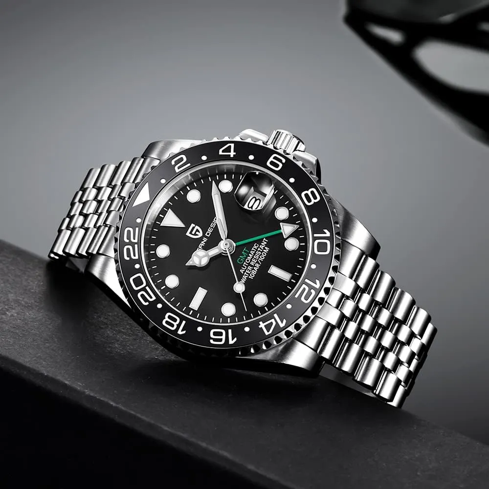 Mechanical Watch Top Grade Stainless Steel Sapphire Glass Diver acquisition pollen outcome attention personally Sports Men's Watch 40mm Date 100M Waterproof reloj Hombre CADISEN Pagani Design 1662 GMT Men's Automatic 