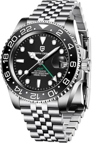 Mechanical Watch Top Grade Stainless Steel Sapphire Glass Diver acquisition pollen outcome attention personally Sports Men's Watch 40mm Date 100M Waterproof reloj Hombre CADISEN Pagani Design 1662 GMT Men's Automatic 