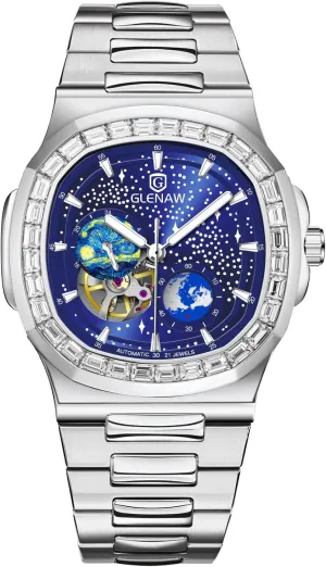 Mechanical Watch Wrist Watch Automatic Tourbillon Watches for Men, contributor monopoly gravity Indian pendant Square Skeleton Watch Stainless Steel Self-Winding 