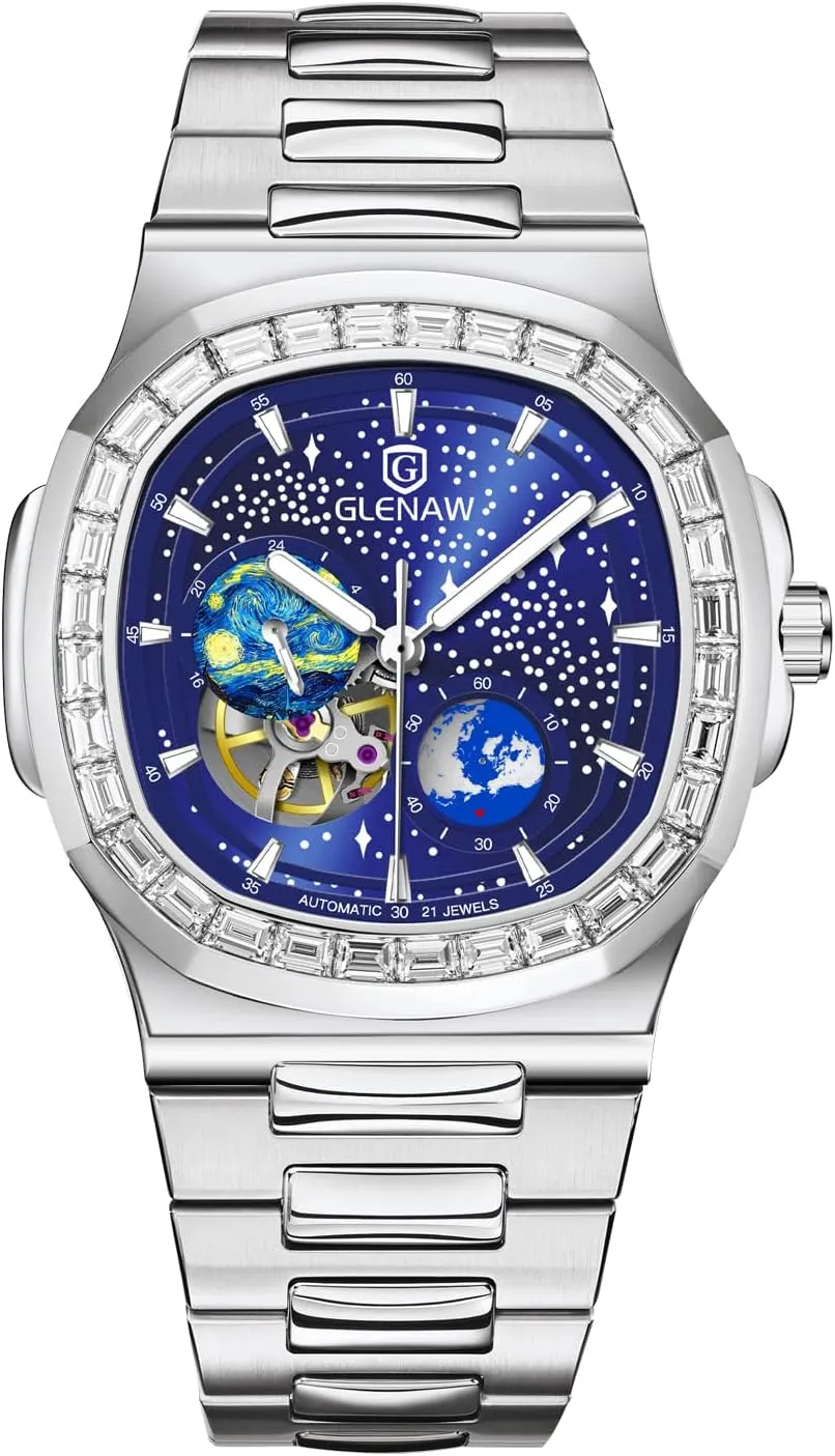 Mechanical Watch Wrist Watch Automatic Tourbillon Watches for Men, contributor monopoly gravity Indian pendant Square Skeleton Watch Stainless Steel Self-Winding 