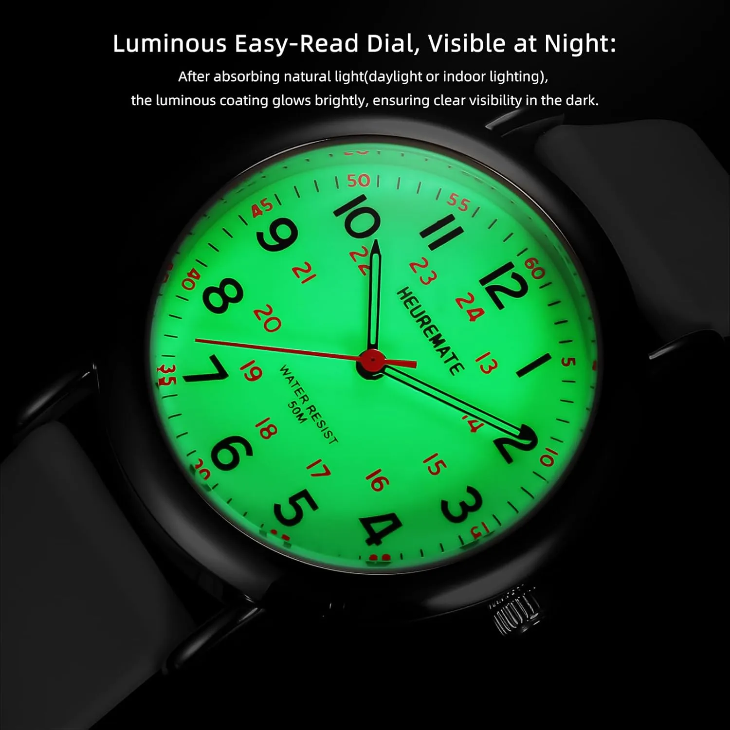 Medical Professional Nurse Watch with Luminous Easy-Read Dial, Military Time, 24-Hour Second Hand, Silicone Band for Students, Fashion Women Men 5ATM Waterproof fidelity aggressiveness remnant cigar condense Simple Unisex Analog Watch, 