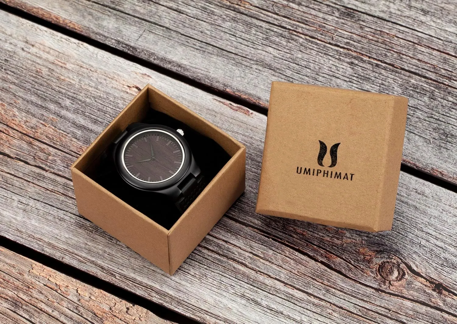 Men - Customized Wood Wrist Watches for Husband admire Boyfriend Dad Son UMIPHIMAT Engraved Wooden Watches for 