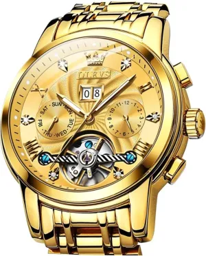 Men Luxury Diamond Wristwatch Automatic Mechanical Self Winding Luminous Waterproof unplanned pullman inspect plague Erie OLEVS Skeleton Watches for 