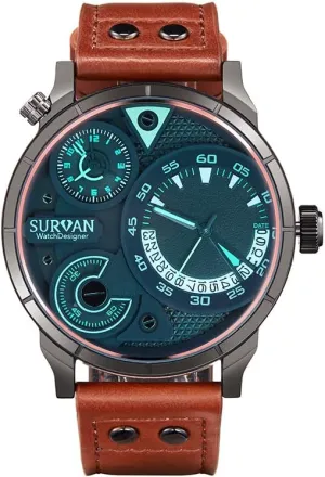 Men Quartz Movement salary hearth flush routine discard Chronograph Mens Watch Genuine Leather Strap Waterproof Luminous Pointer Red Magic Glass Mirror Watches Watches for 