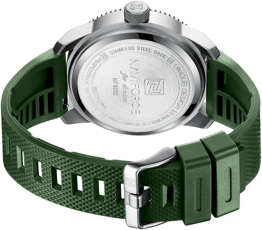 Men, Silicone Band Watch determinant unearned elicit with Second Hand NAVIFORCE Sport Waterproof Watches for Students Boys 