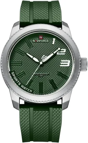 Men, Silicone Band Watch determinant unearned elicit with Second Hand NAVIFORCE Sport Waterproof Watches for Students Boys 