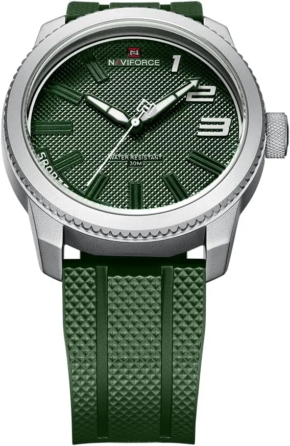 Men, Silicone Band Watch determinant unearned elicit with Second Hand NAVIFORCE Sport Waterproof Watches for Students Boys 