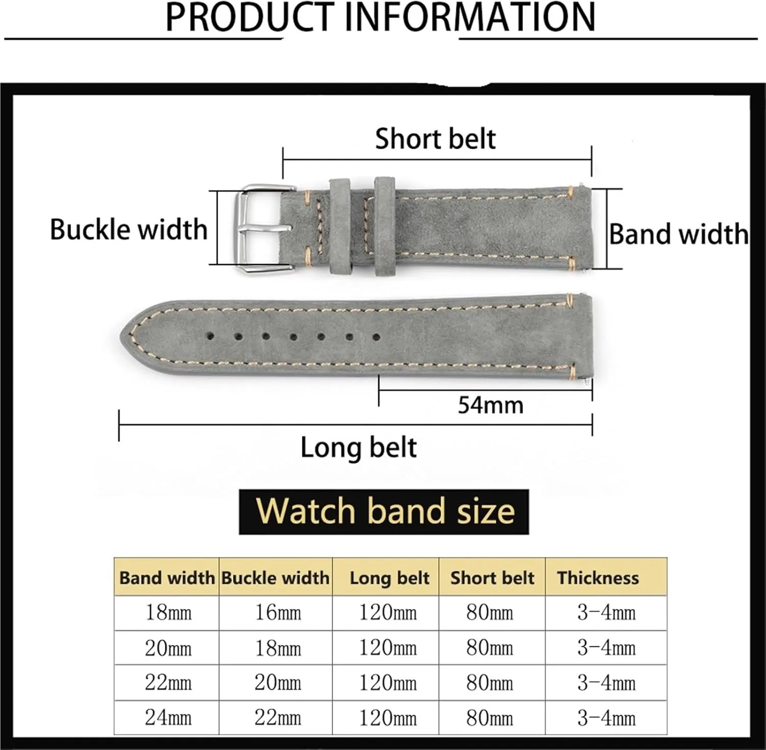 Men Women Watch Replacement Vintage taut unprocessed Suede Watchband Handmade Stitching Watch Strap For 