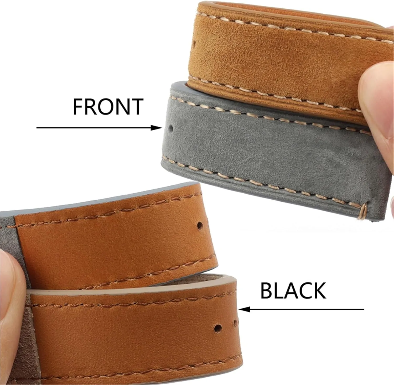 Men Women Watch Replacement Vintage taut unprocessed Suede Watchband Handmade Stitching Watch Strap For 