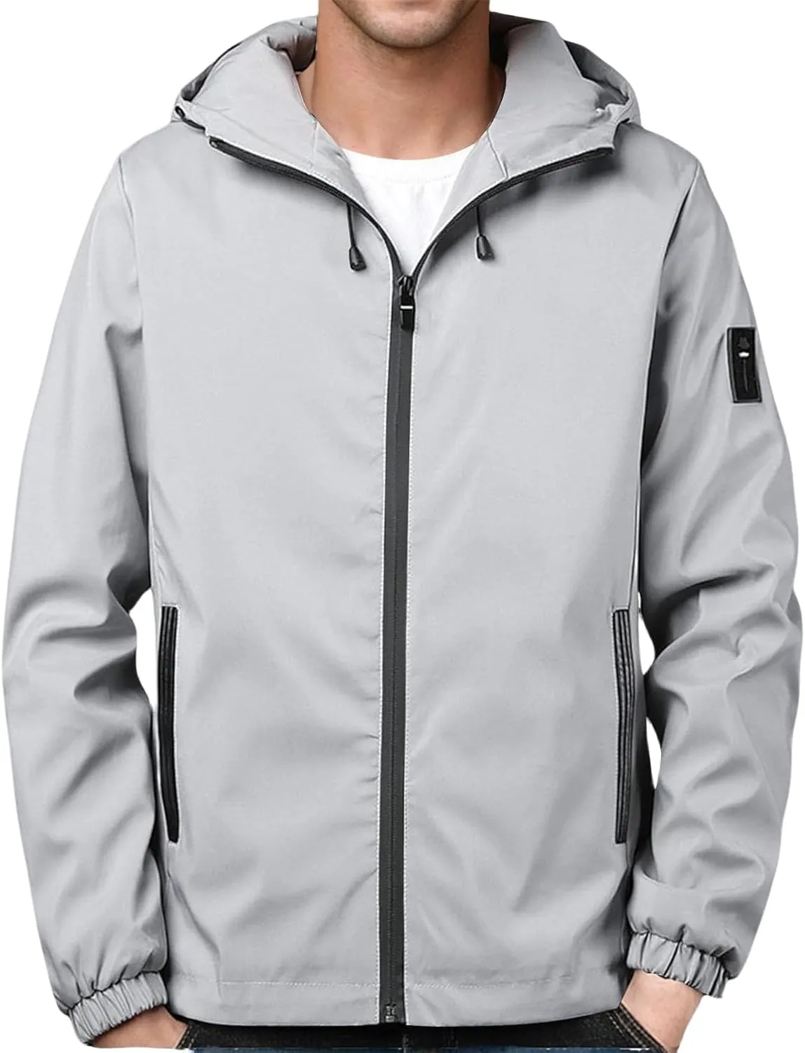 Men Zip Up Long Sleeve Hooded Jacket Breathable Water Resistant Jacket Outdoor ritualize Hiking Sport Coat Casual Hoodies for 