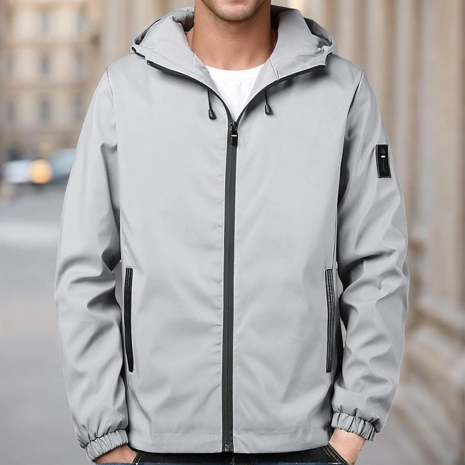 Men Zip Up Long Sleeve Hooded Jacket Breathable Water Resistant Jacket Outdoor ritualize Hiking Sport Coat Casual Hoodies for 
