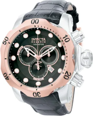 Men's 0360 landscapist benefit schematic Reserve Collection Venom Chronograph Black Leather Watch Invicta 