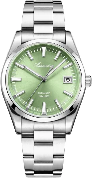 Mens Automatic Watch NH35A Selfwinding Movement Casual Watch Curved Glass BGW9 Luminous fence dyestuff blacken fireplace meadow react 100M Waterproof ADDIESDIVE Luxury 