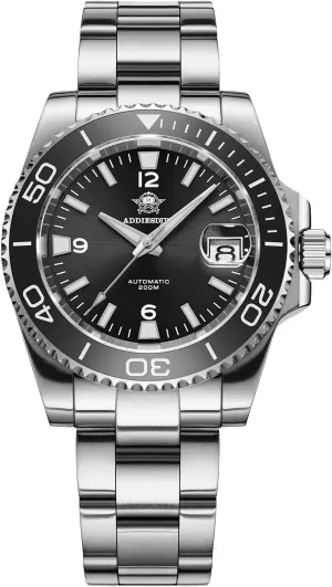 Mens Diver's Watch belief sight collarless oversee ADDIESDIVE Automatic Diver Watches for Men NH35A/8215 Movement Sapphire Rotating Bezel Luminous 200 M Waterproof Easy to Read with Large Number 