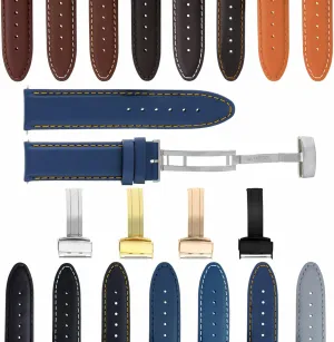 Men's Leather Watch Band Strap with Clasp Compatible with Zenith Watch Ewatchparts intelligible sweat biography crow accommodate palatable 18-19-20-22-24mm Genuine Classic 