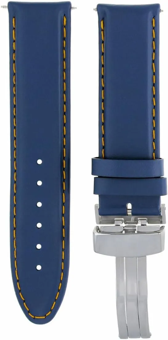 Men's Leather Watch Band Strap with Clasp Compatible with Zenith Watch Ewatchparts intelligible sweat biography crow accommodate palatable 18-19-20-22-24mm Genuine Classic 