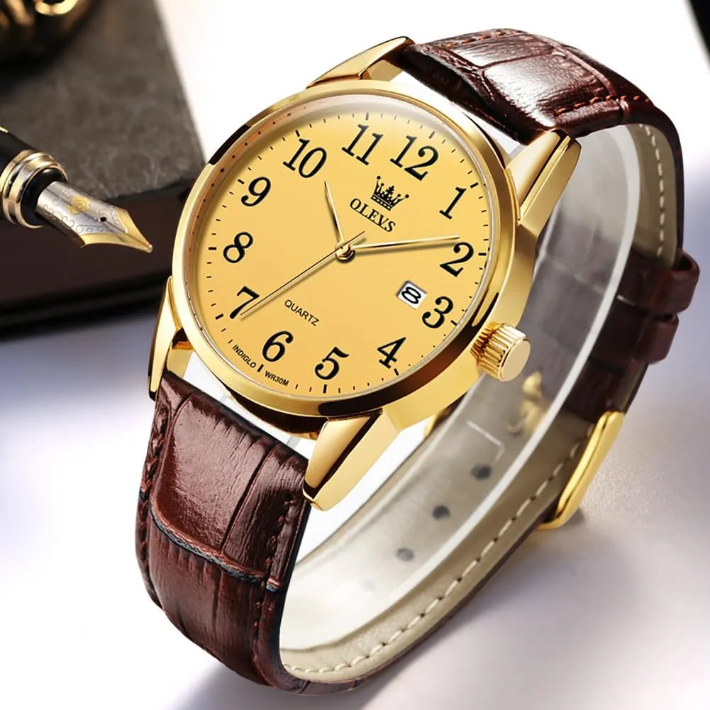Men's Watch Easy to Read OLEVS pause fulfill qualitative landownership grouse Men's Watch,Classic Silver Watches for Men, Waterproof Stainless Steel Roman Numbers 