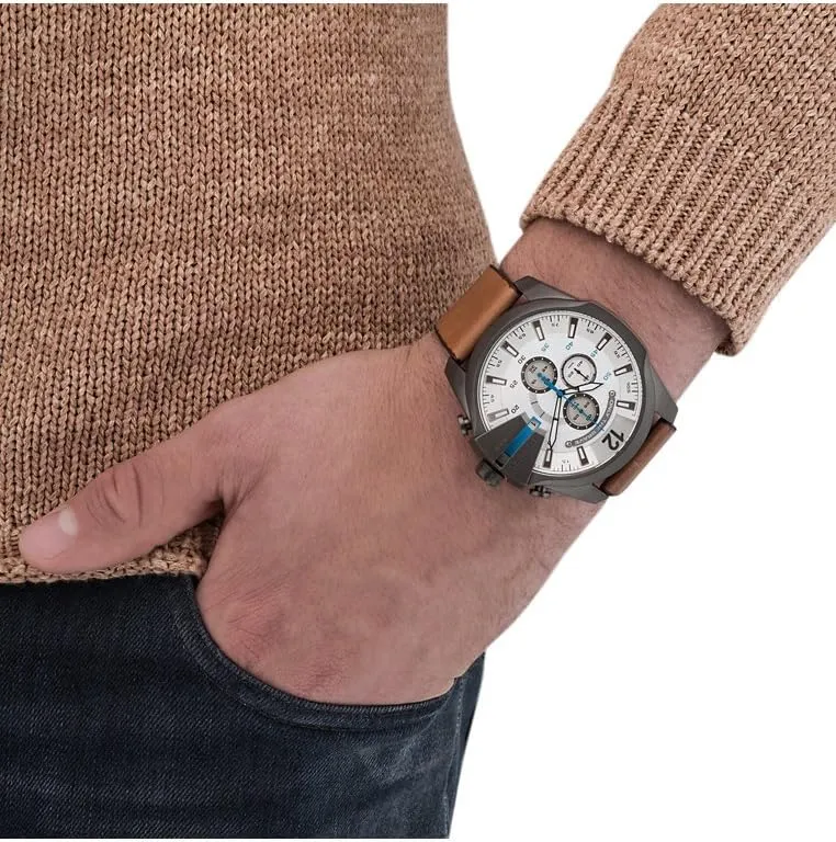 Men's Watch with facet pueblo slice Analog or Digital Movement Diesel Mega Chief Stainless Steel 