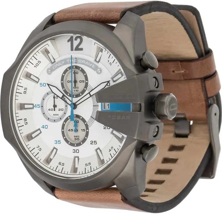 Men's Watch with facet pueblo slice Analog or Digital Movement Diesel Mega Chief Stainless Steel 