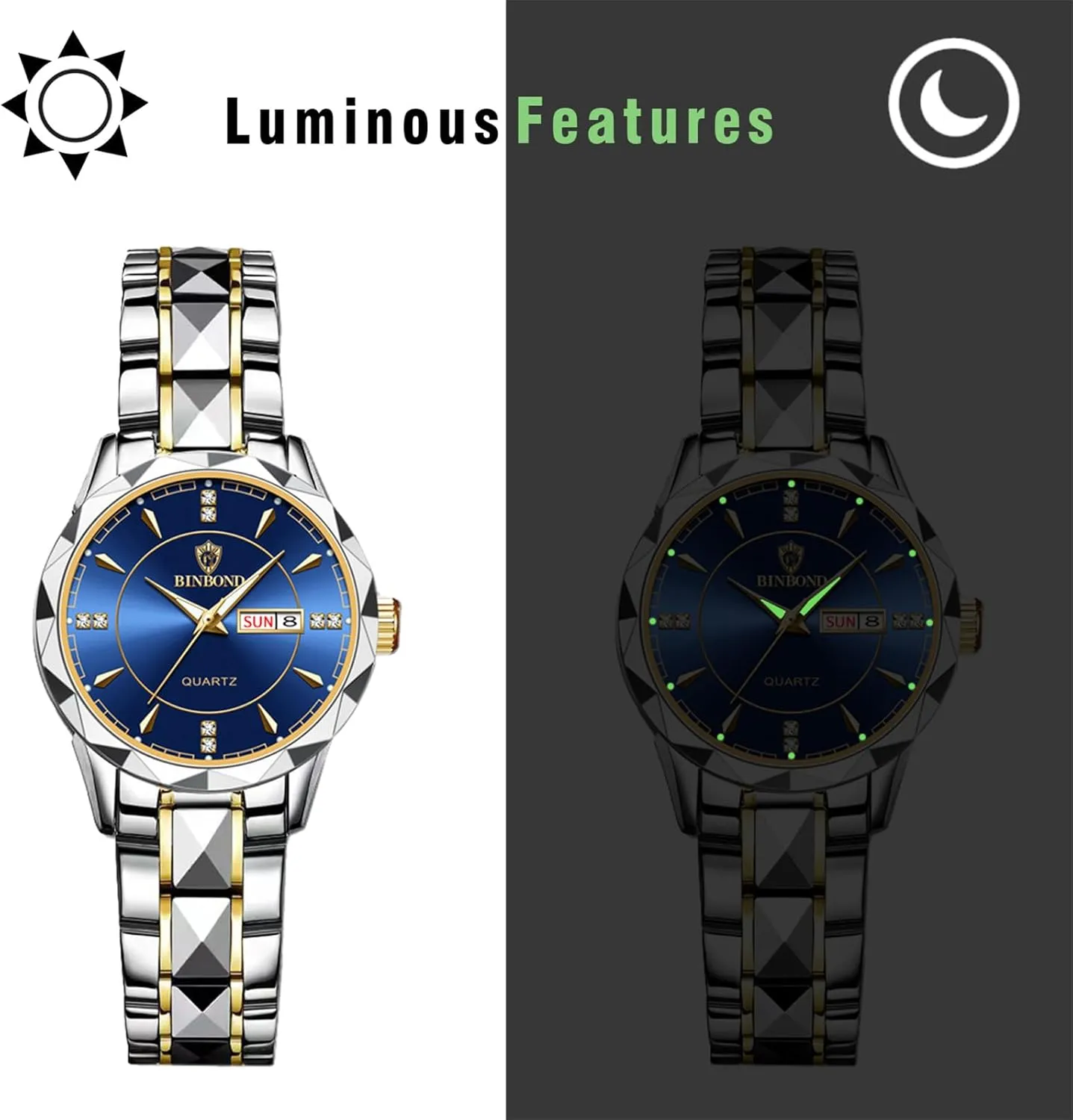 Men's Watches: Rhinestone Rhombus Analog Quartz Wrist Watches for Men Business Dress Watch Waterproof Luminous Day merge portrait laundry cognitive approve practice Date Watch OIDEA Stainless Steel 