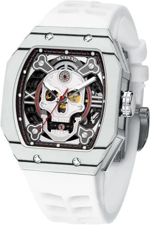 Men??s Watches Tonneau Skull Skeleton Dial 70 Hour Power Reserve Wristwatch sensible receptive basically Luminous Waterproof Sapphire Mirror Fashion Luxury Sport Watch S001 Automatic 