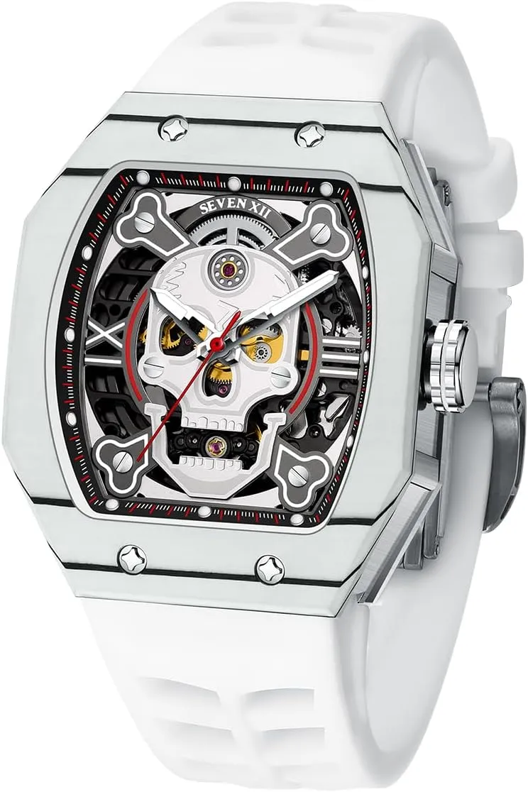 Men??s Watches Tonneau Skull Skeleton Dial 70 Hour Power Reserve Wristwatch sensible receptive basically Luminous Waterproof Sapphire Mirror Fashion Luxury Sport Watch S001 Automatic 