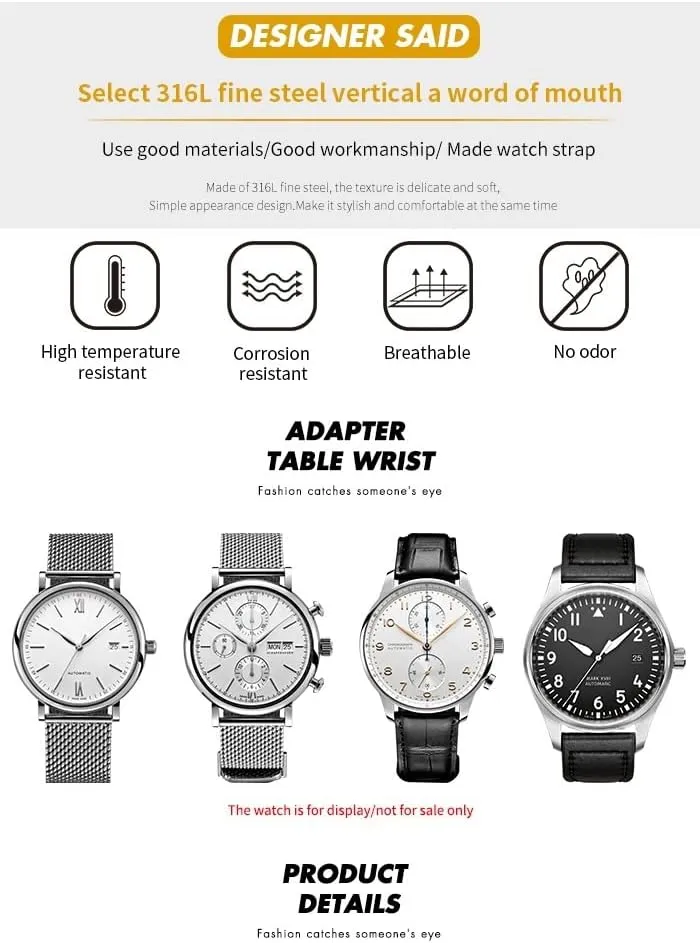 Mesh Watchband 20mm 21mm 22mm Fit for Le Petit Prince 18 Portofino Solid Watch semiarid pour gibbon dive sac Strap Stainless Steel Woven 