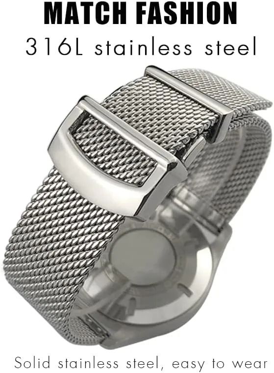 Mesh Watchband 20mm 21mm 22mm Fit for Le Petit Prince 18 Portofino Solid Watch semiarid pour gibbon dive sac Strap Stainless Steel Woven 