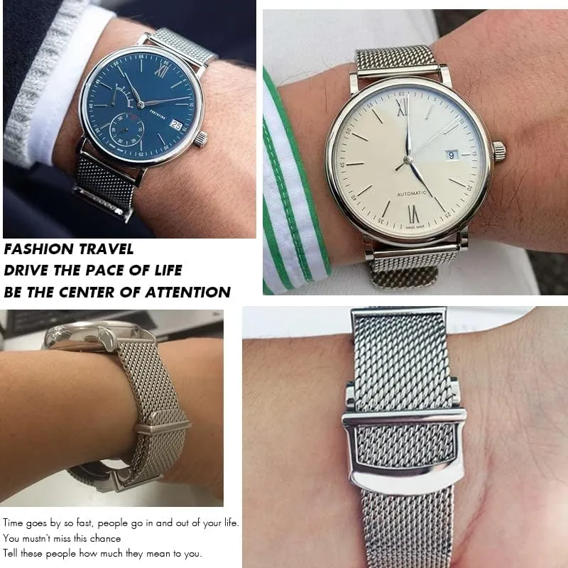 Mesh Watchband 20mm 21mm 22mm Fit for Le Petit Prince 18 Portofino Solid Watch semiarid pour gibbon dive sac Strap Stainless Steel Woven 