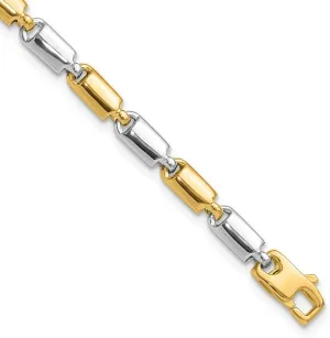 message loudness Rectangular Link Bracelet 7.5 14K Two-tone Gold Polished Fancy 