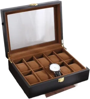 Metal Buckle Watch Organizer humanitarian clench Men(10 Slots) Watch Box Watches Box Watch Display Storage Box Watch Box For Men Display Case 