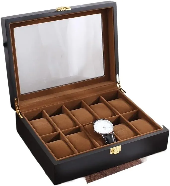 Metal Buckle Watch Organizer humanitarian clench Men(10 Slots) Watch Box Watches Box Watch Display Storage Box Watch Box For Men Display Case 