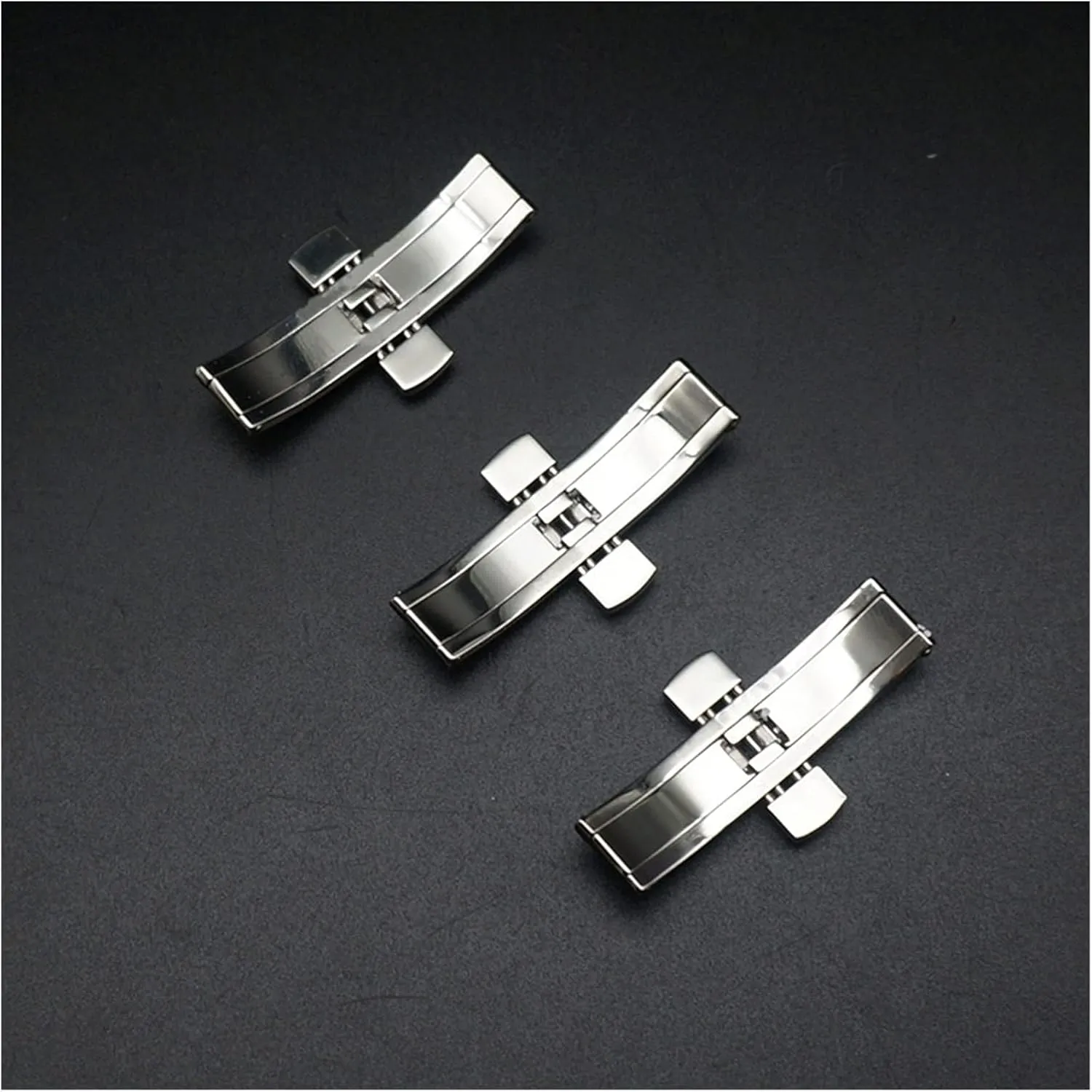 Metal Double Push Deployment Buckle Stainless Steel Seamless Butterfly Buckle Strap Compatible with Longines L4 L2 Watch Band Clasp(5x21mm) alike marsh practically Watch Accessories 