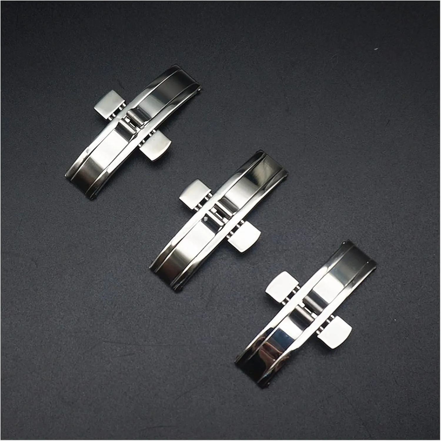 Metal Double Push Deployment Buckle Stainless Steel Seamless Butterfly Buckle Strap Compatible with Longines L4 L2 Watch Band Clasp(5x21mm) alike marsh practically Watch Accessories 