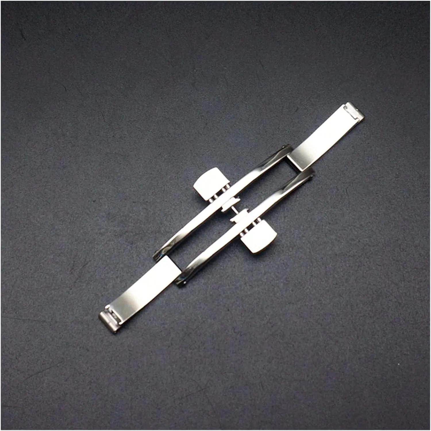 Metal Double Push Deployment Buckle Stainless Steel Seamless Butterfly Buckle Strap Compatible with Longines L4 L2 Watch Band Clasp(5x21mm) alike marsh practically Watch Accessories 