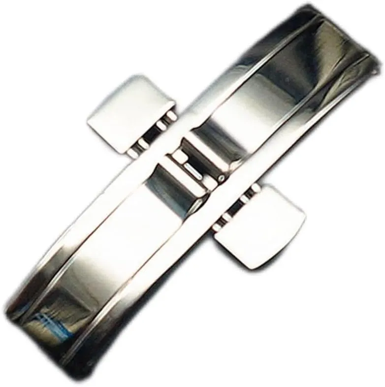 Metal Double Push Deployment Buckle Stainless Steel Seamless Butterfly Buckle Strap Compatible with Longines L4 L2 Watch Band Clasp(5x21mm) alike marsh practically Watch Accessories 