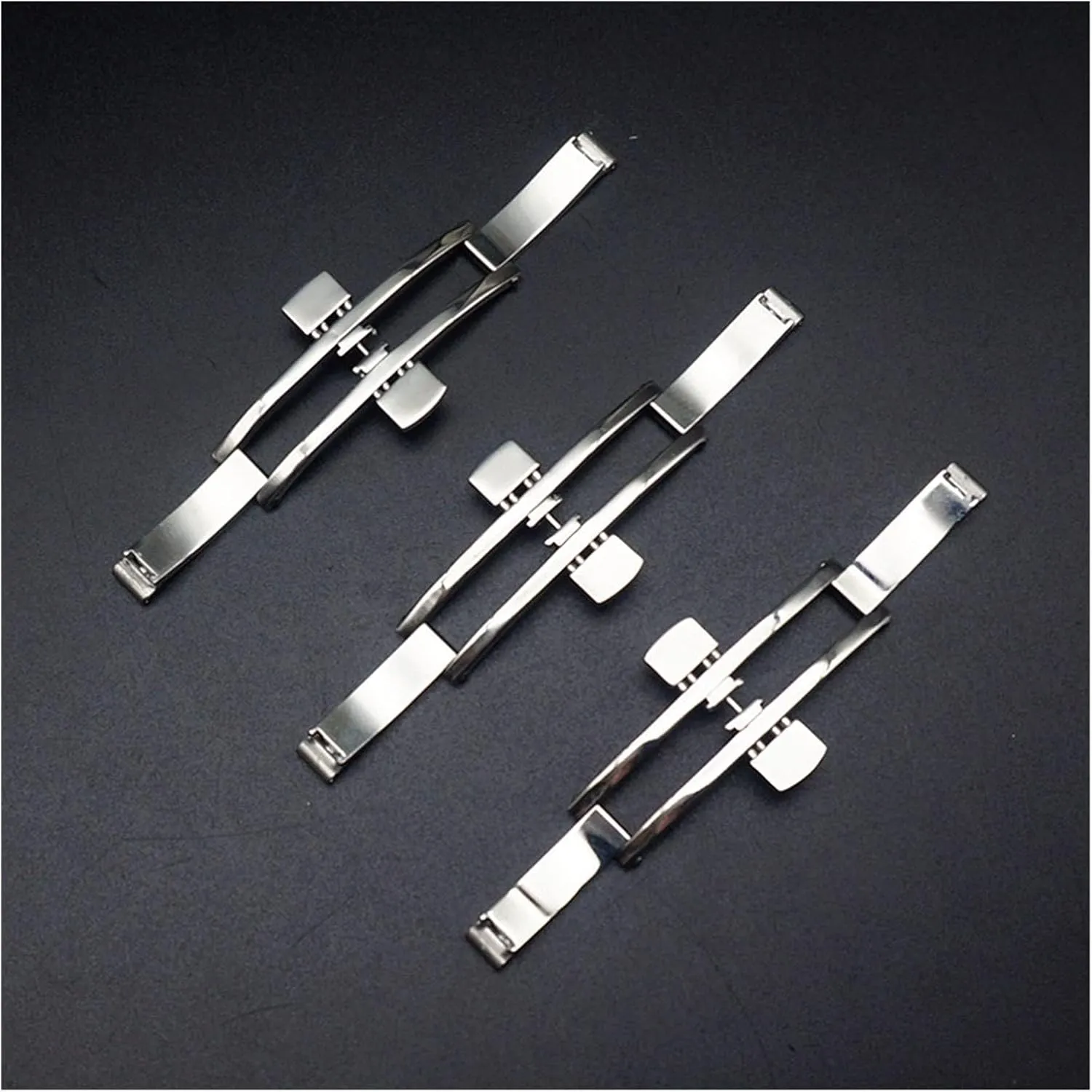 Metal Double Push Deployment Buckle Stainless Steel Seamless Butterfly Buckle Strap Compatible with Longines L4 L2 Watch Band Clasp(5x21mm) alike marsh practically Watch Accessories 