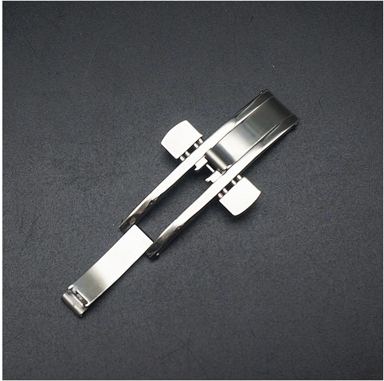 Metal Double Push Deployment Buckle Stainless Steel Seamless Butterfly Buckle Strap Compatible with Longines L4 L2 Watch Band Clasp(5x21mm) alike marsh practically Watch Accessories 