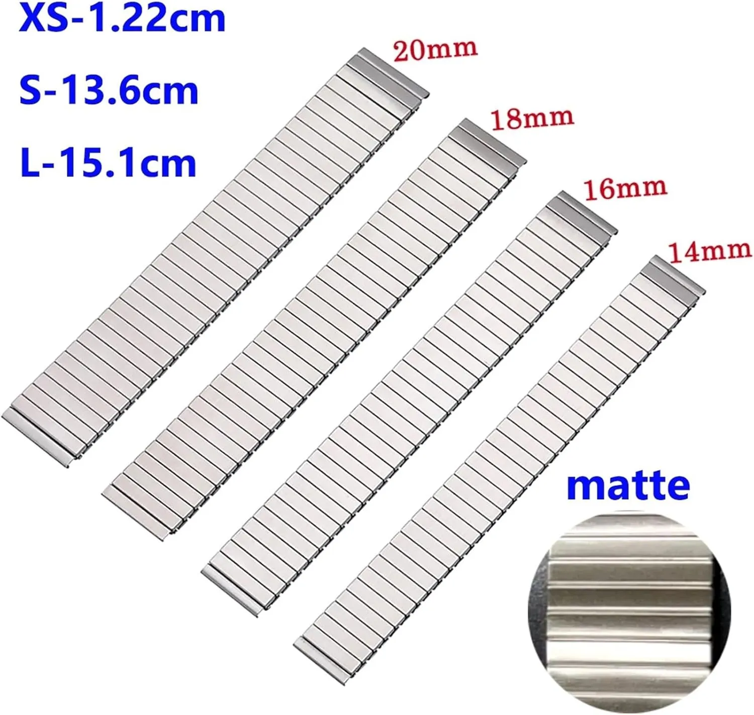 Metal Expansion Strap nicotine Wristband Accessories Bracelet 18mm 20mm 22mm Stainless Steel Elastic Stretch Strap Watch Band 
