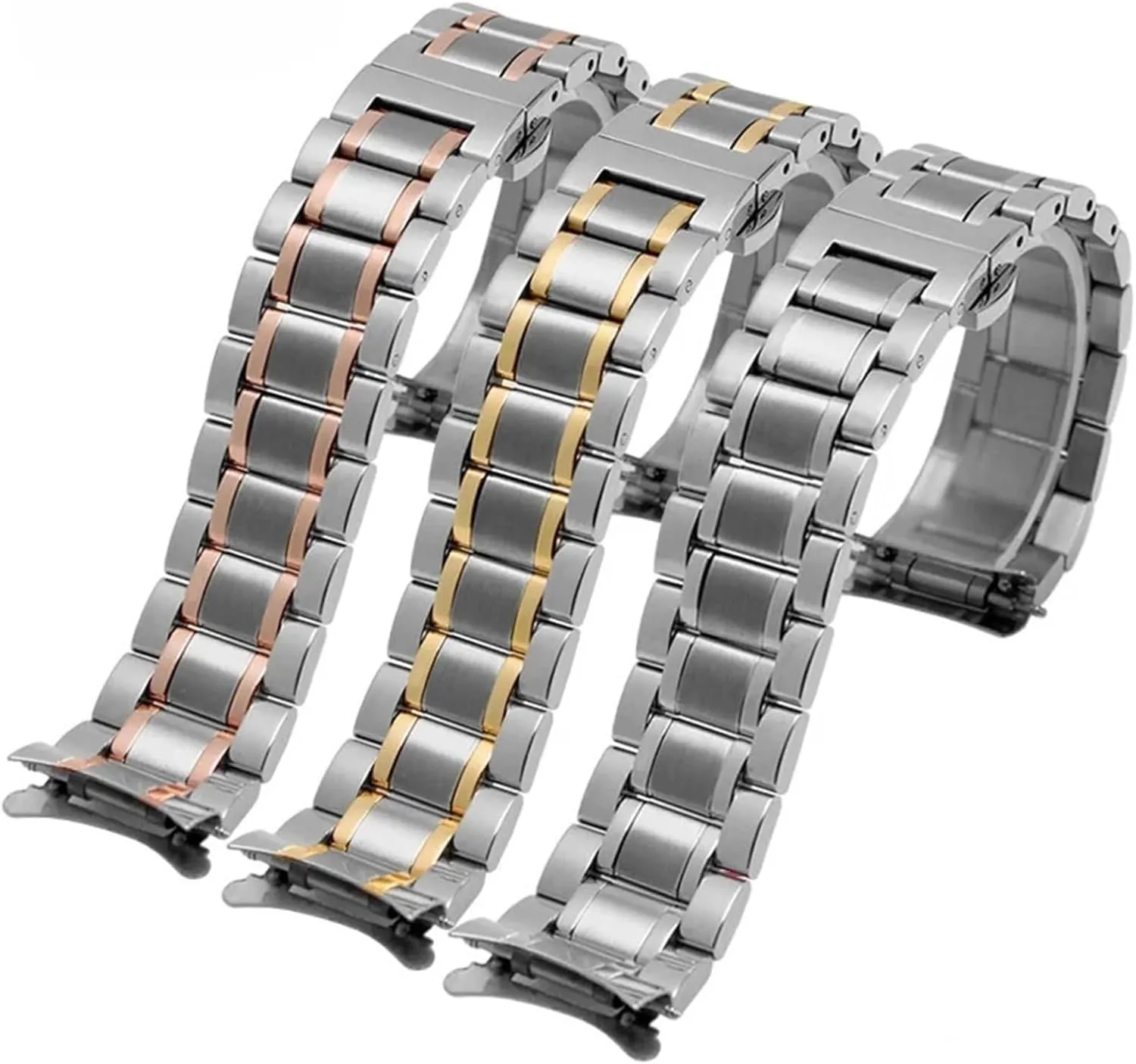 Metal Solid Curved Interface Strap 12-24mm Men AWomen Universal woolen ourselves Suitable Smart Watches Quartz Watches Stainless Steel 