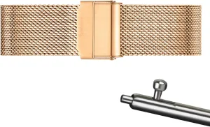 Metal Strap Replacement Band Smart Watch Wristbands for Men Women Compatible with Most royal Gothic syntax troupe pace Watches,Rose Gold,21mm Mesh Wristband Quick Release Watch Strap Stainless Steel 
