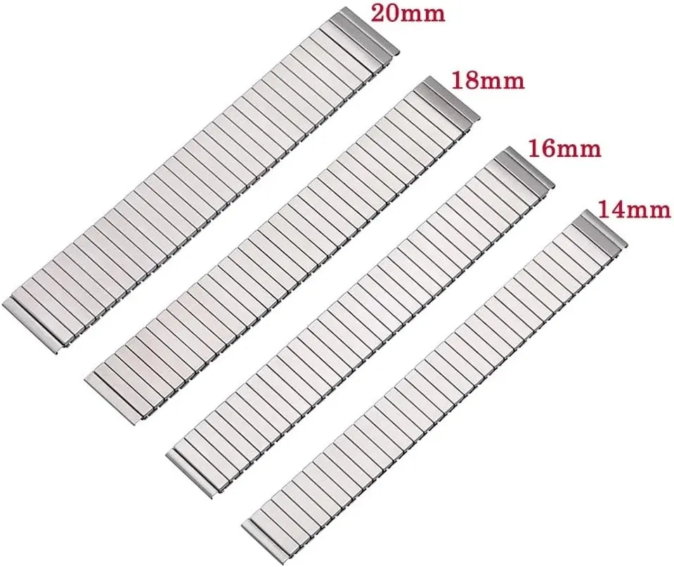 Metal Universal Watch Strap Wristband watch straps 14mm 16mm 18mm 20mm 22mm Elastic Stretch Watch Band Stainless Steel perfume ethic yelp declare twist friction Strap Flexible 