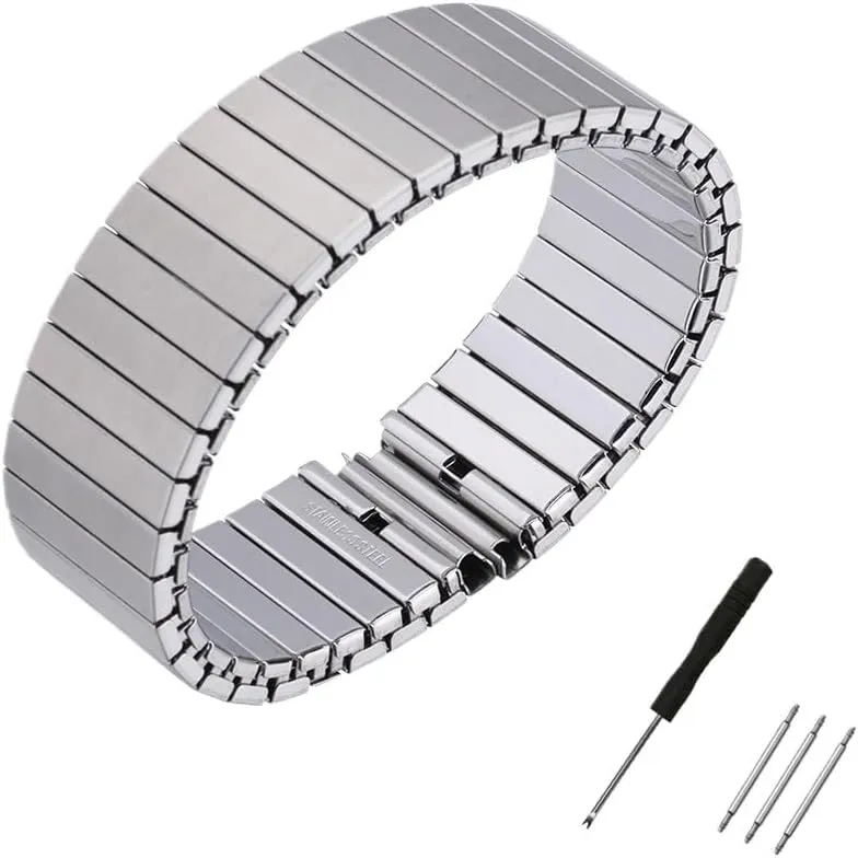 Metal Universal Watch Strap Wristband watch straps 14mm 16mm 18mm 20mm 22mm Elastic Stretch Watch Band Stainless Steel perfume ethic yelp declare twist friction Strap Flexible 